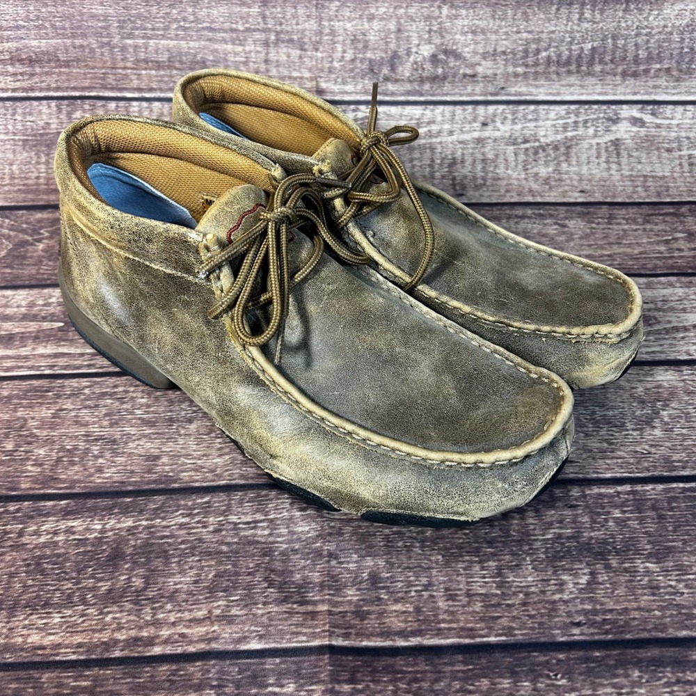 Twisted X Mens Driving Moc Chukka Boots Brown Leather MDM0003 Size 9M